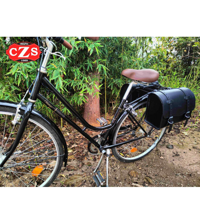 ITAKA Borsa Laterale per Bici - Retro - Vintage - Classica - Colore Nero