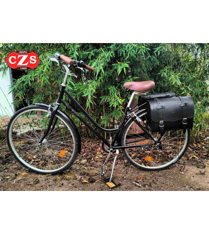 ITAKA Borsa Laterale per Bici - Retro - Vintage - Classica - Colore Nero