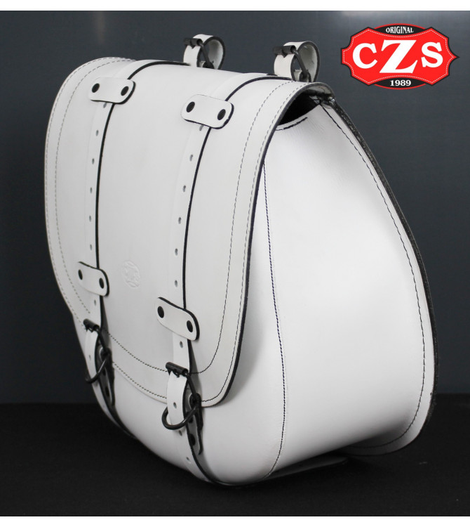 BANDO Universal Satteltasche für Fahrräder - Retro - Vintage - Klassisch - weiße Farbe