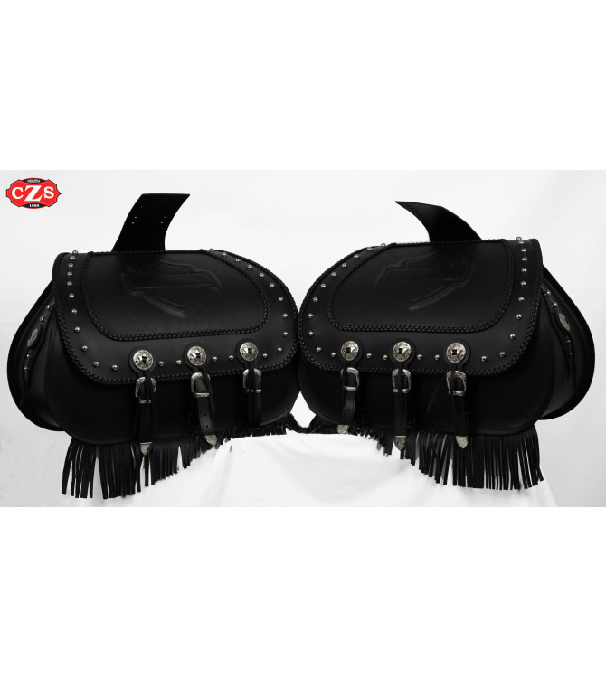 Alforjas JABATON Personalizada con escudo HD para Softail Deluxe Harley Davidson