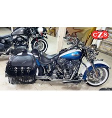 Alforjas JABATON Personalizada con escudo HD para Softail Deluxe Harley Davidson