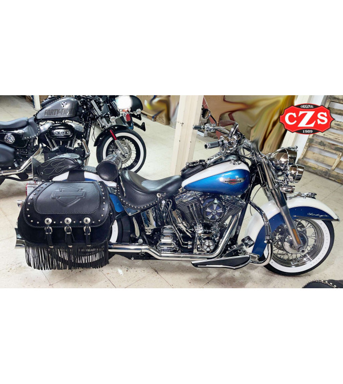 Alforjas JABATON Personalizada con escudo HD para Softail Deluxe Harley Davidson