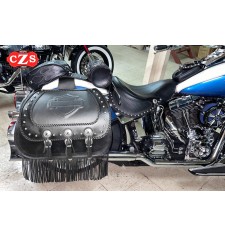 Alforjas JABATON Personalizada con escudo HD para Softail Deluxe Harley Davidson