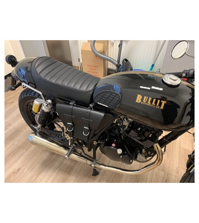 Saddlebag for Bullit Spirit 125 cc mod, MARBELLA style Cafe Racer Black