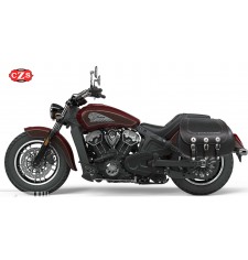 Set of Saddlebags mod, JABATO with braids - Bordeaux thread for Indian Scout Sixty