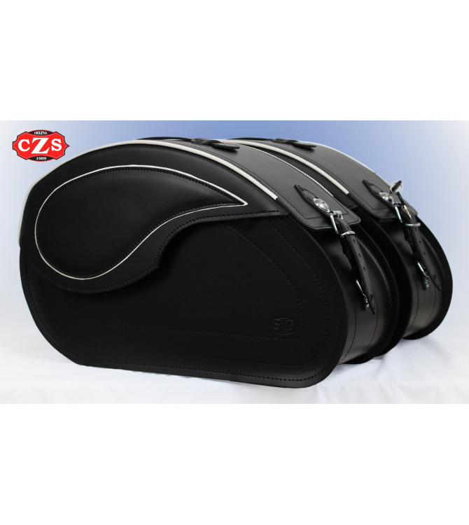 Rigid Saddlebags for BMW R18 mod, NAPOLEÓN - White Profile -