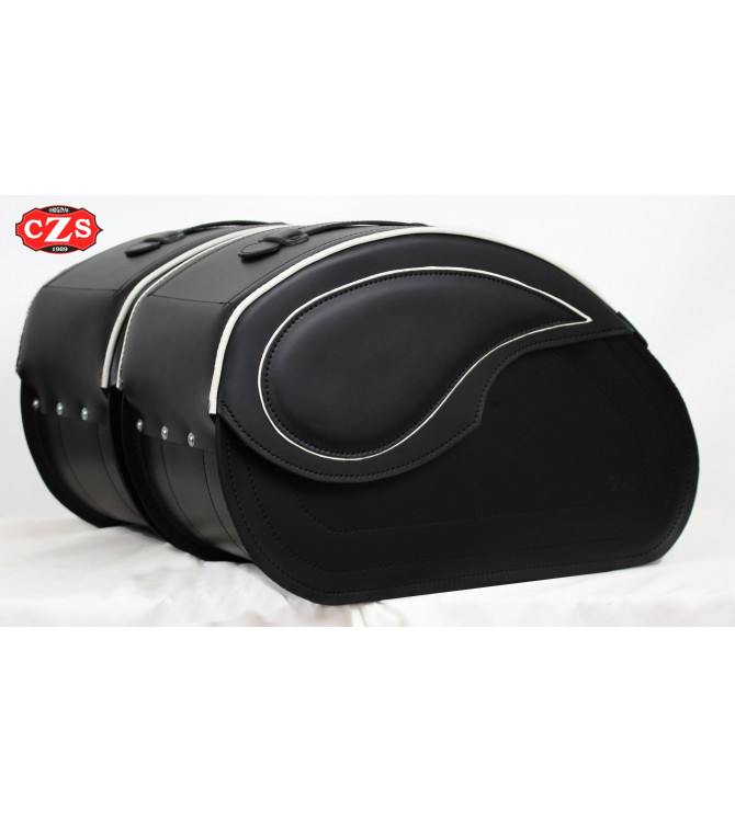 Rigid Saddlebags for BMW R18 mod, NAPOLEÓN - White Profile -