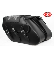 Saddlebags Set for Sportster Harley Davidson mod, IKARO Braided Gothic - Hollow for Shock Absorber - 