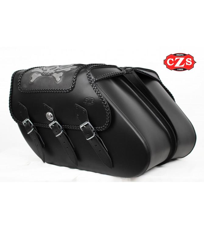 Saddlebags Set for Sportster Harley Davidson mod, IKARO Braided Gothic - Hollow for Shock Absorber - 