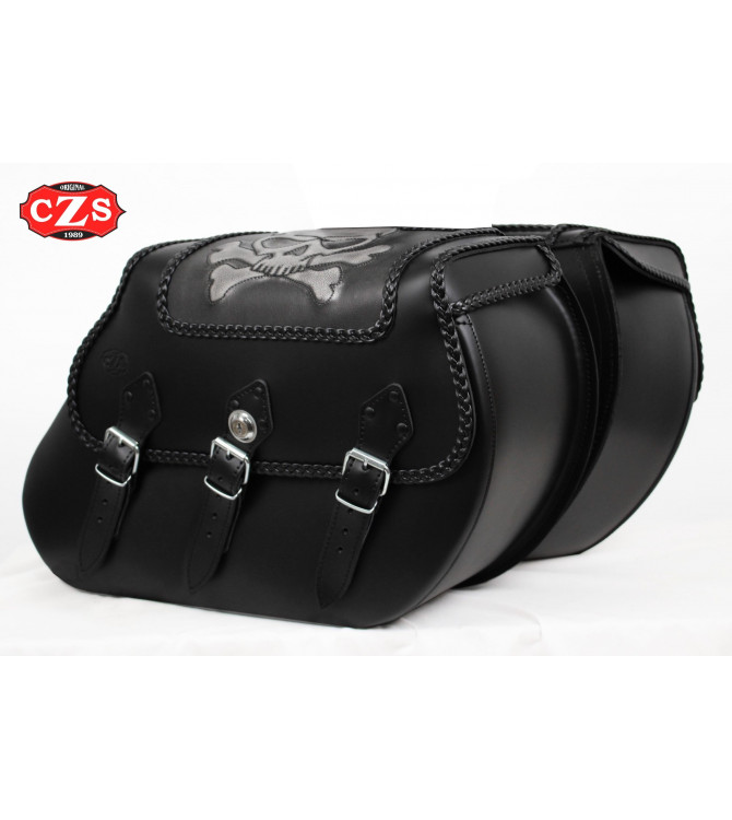 Saddlebags Set for Sportster Harley Davidson mod, IKARO Braided Gothic - Hollow for Shock Absorber - 