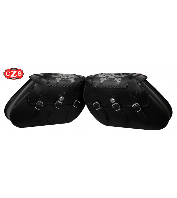 Saddlebags Set for Sportster Harley Davidson mod, IKARO Braided Gothic - Hollow for Shock Absorber - 