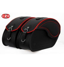 Rigid Saddlebags for Hyosung Aquila 650  mod, VENDETTA - Red Profile -