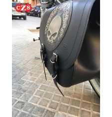 Bisaccia per Sportster Harley Davidson mod, SPARTA - Willie HD - foro per ammortizzatore - SINISTRA