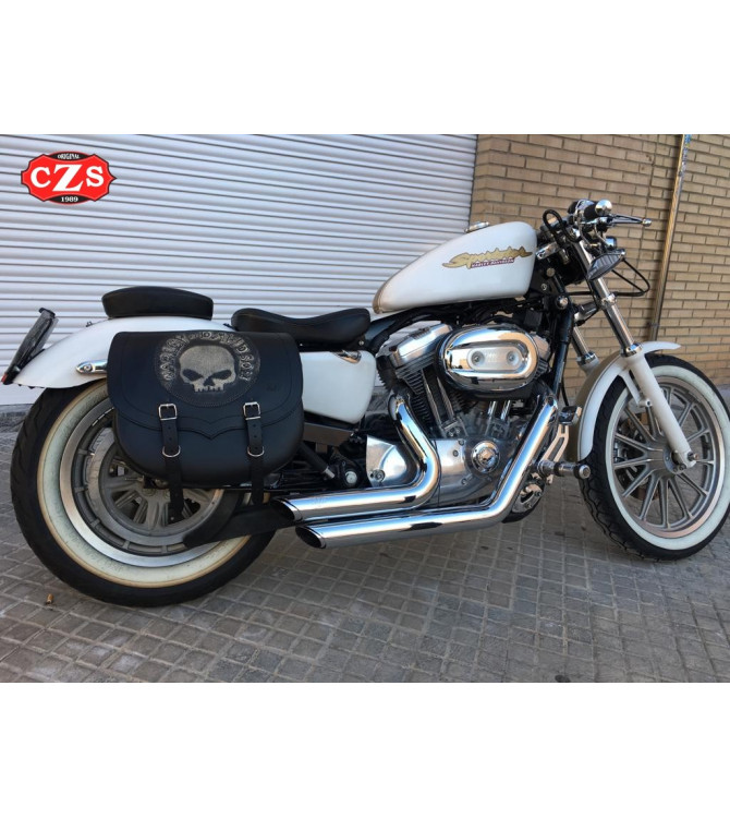 Satteltasche für Sportster Harley Davidson mod, SPARTA - Willie HD - Hohl für Stoßdämpfer - LINKS 
