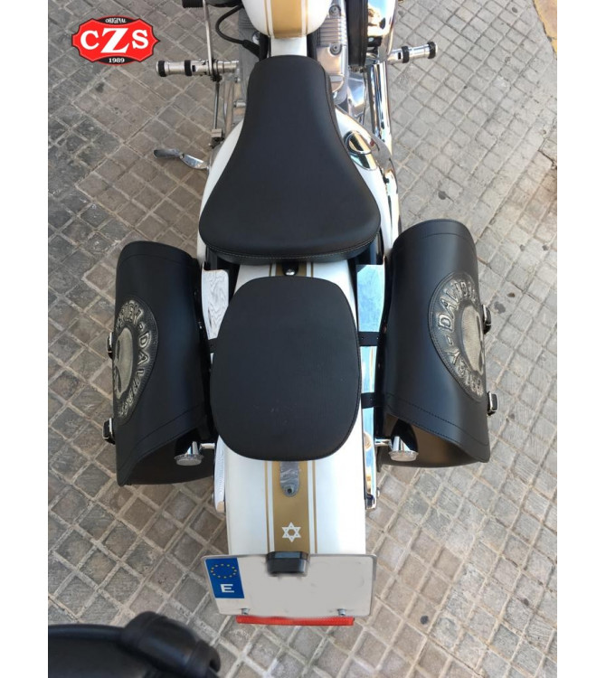Bisaccia per Sportster Harley Davidson mod, SPARTA - Willie HD - foro per ammortizzatore - SINISTRA