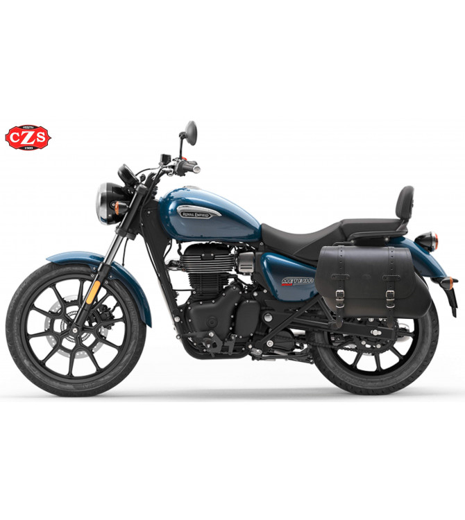 COMANDO Jeu de sacoches cavalières pour Meteor 350 Royal Enfield - Couleur noire