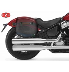 Bisaccia laterale per Softail Harley Davidson mod, BANDO - Nero/Rosso -