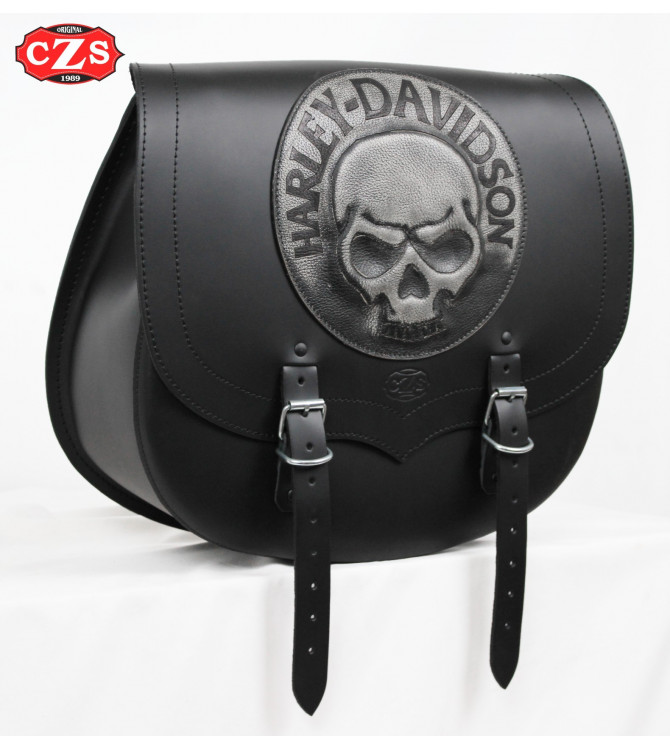 Sacoche Latéral pour Softail Harley Davidson mod, SPARTA - Crâne - Spécifique