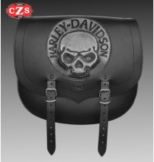 Sacoche Latéral pour Softail Harley Davidson mod, SPARTA - Crâne - Spécifique