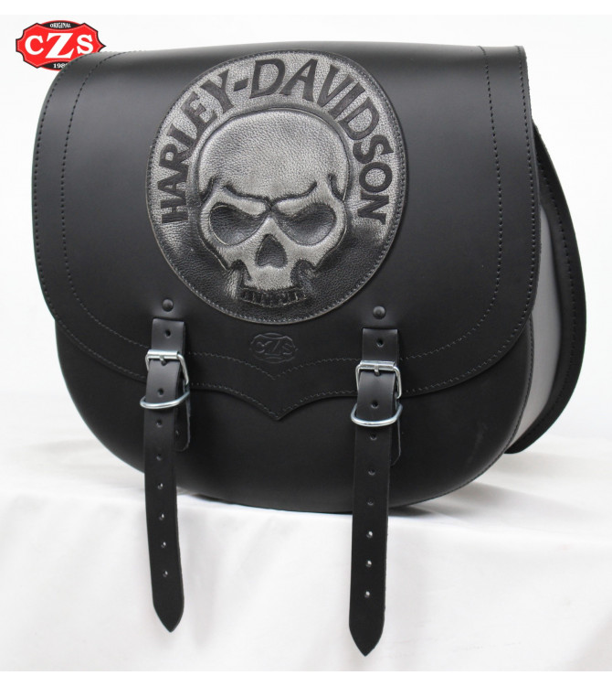 Sacoche Latéral pour Softail Harley Davidson mod, SPARTA - Crâne - Spécifique