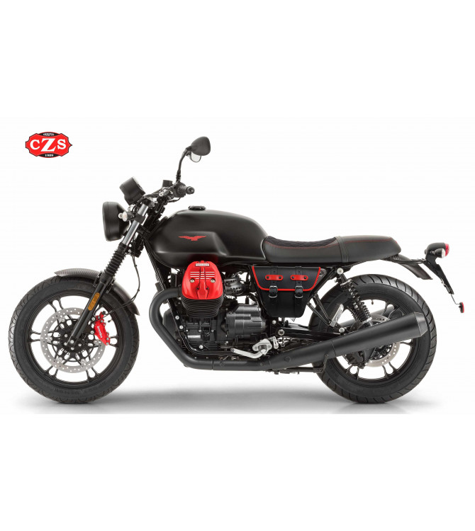 Bisaccia per moto classiche mod, MARBELLA stile Cafe Racer - UNIVERSALE - Nera/Bianca