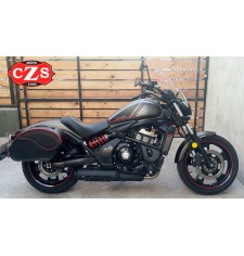 Alforjas Rígidas para Kawasaki Vulcan S 650 - 2018 - mod, VENDETTA - Perfil Rojo -