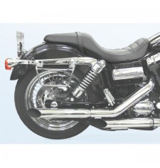 Rigid Saddlebags for Dyna Harley Davidson mod, SUPER STAR Willie with removable Klickfix supports and anchors