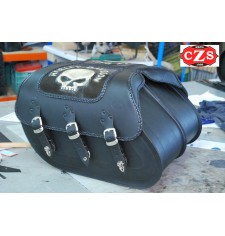 Rigid Saddlebags for Dyna Harley Davidson mod, SUPER STAR Willie with removable Klickfix supports and anchors