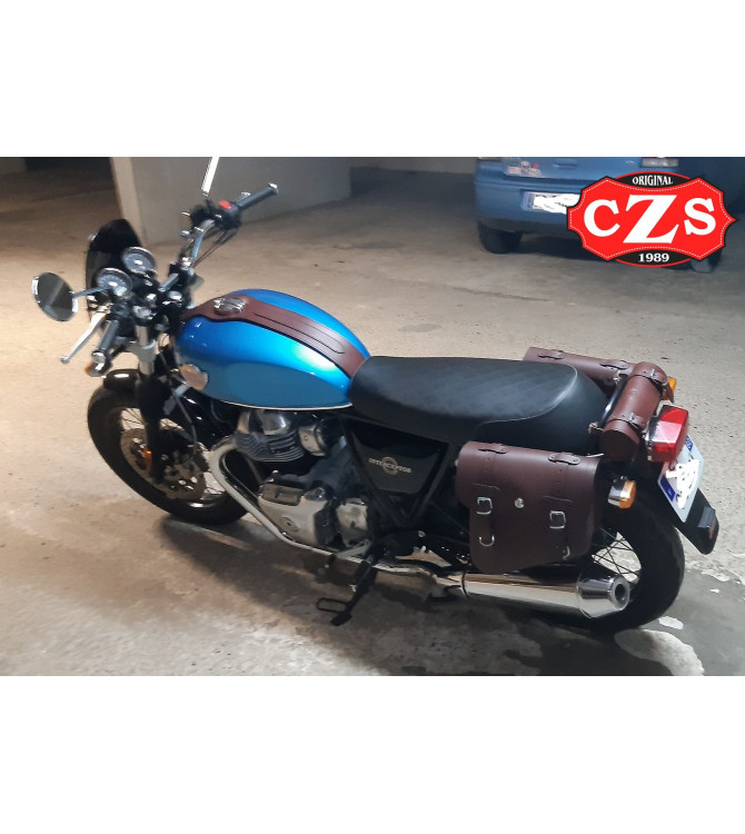 Saddlebag for Royal Enfield Interceptor GT 650 mod, HERCULES - Brown -