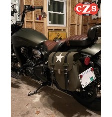 Bisaccia per Indian® Scout® Bobber mod, CENTURIÓN PLATOON - White Star - SINISTRA