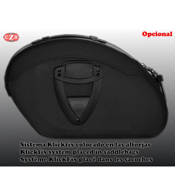Soportes de Alforjas para anclajes Klickfix específico para Kawasaki W800 - W650 Negro