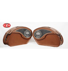 Rigid Saddlebags mod, VENDETTA Basic - UNIVERSAL - Light Brown -