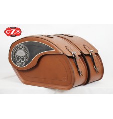 Rigid Saddlebags mod, VENDETTA Basic - UNIVERSAL - Light Brown -