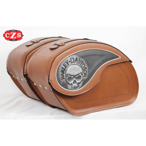 Custom leather online saddlebags