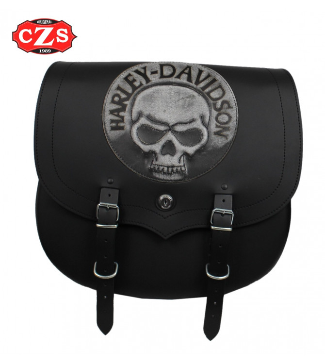 Saddlebags for Sportster Harley Davidson mod, SPARTA - HD Skull - Adaptables