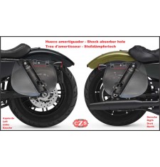 Set borse laterali per Harley Davidson Sportster mod, SPARTA - Willie HD - Foro per ammortizzatore - Specifico