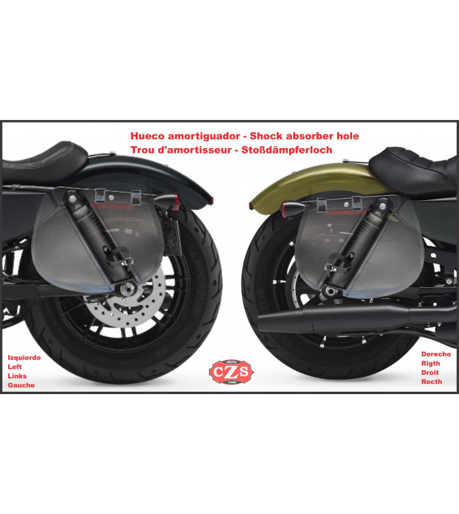 Satteltaschenset für Sportster Harley Davidson mod, SPARTA - Willie HD - Hohldämpfer - spezifisch