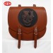 SPARTA Skull Hat saddlebag for Dyna Harley Davidson with Shock absorber hole - Specific - Brown leather - Right