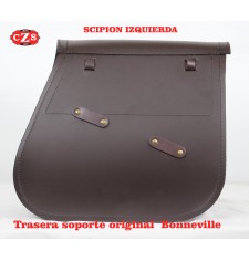 Alforja SCIPION para Triumph Bonneville T120 - específica "Soporte Original" - Izquierda - Marrón chocolate 