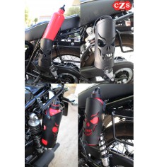 Porta-botellas Calavera - Skull CZS para motos Custom y Clásicas - Negro