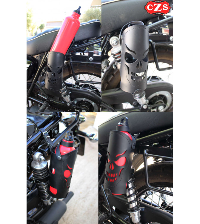 Adjustable bottle holder for Custom and Classic Motorcycles - Black