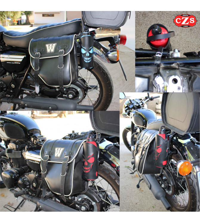 Adjustable bottle holder for Custom and Classic Motorcycles - Black