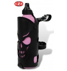 Porta-botellas Calavera - Skull CZS para motos Custom y Clásicas - Negro