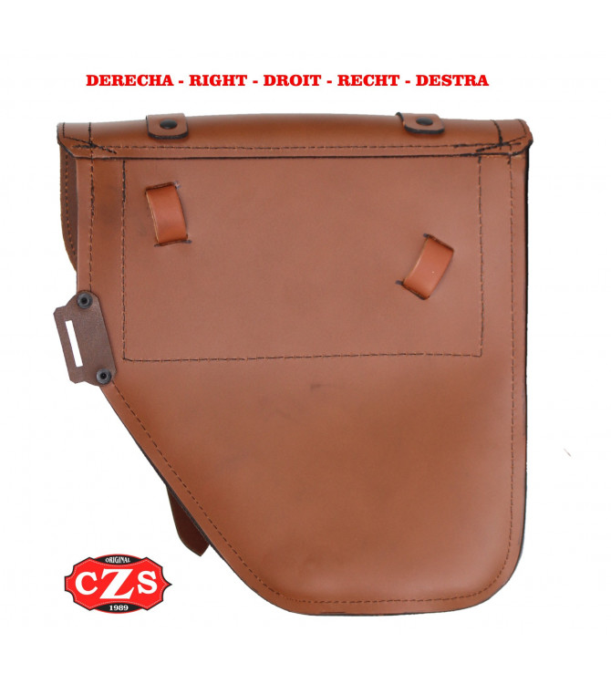 Sacoche pour Royal Enfield Bullet Classic Squadron mod, CENTURION - Brun Clair - DROITE