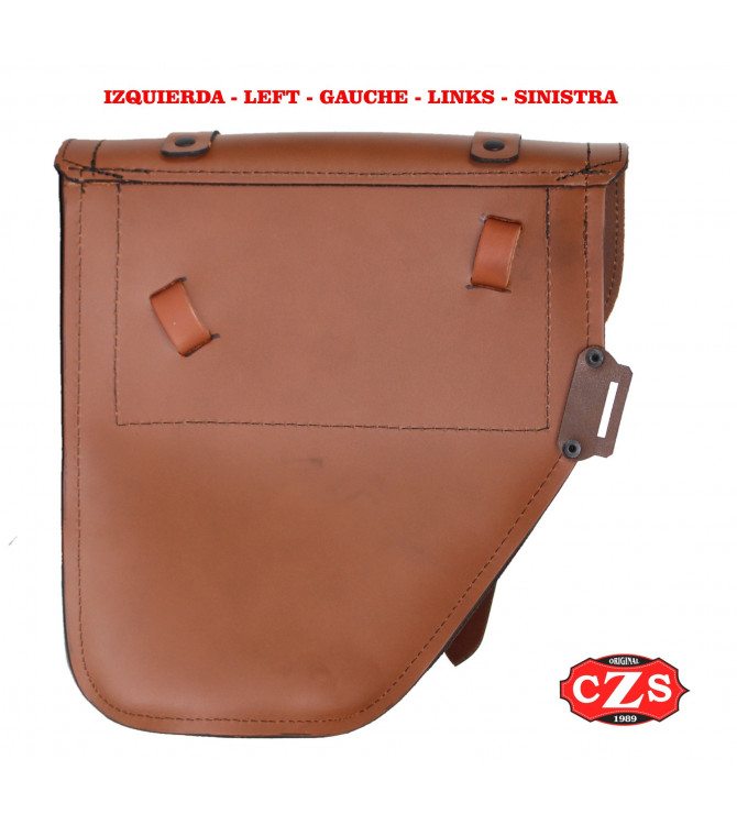Sacoche pour Royal Enfield Bullet Classic Squadron mod, CENTURION - Brun Clair - GAUCHE
