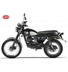 Alforja MARBELLA para motos Mash Cafe Racer 125 - Negro con perfil blanco