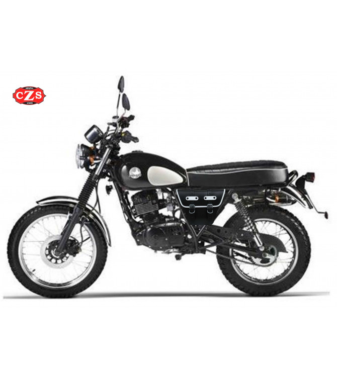 Sacoche pour motos classiques mod, MARBELLA style Cafe Racer - UNIVERSEL - Noir/Blanc