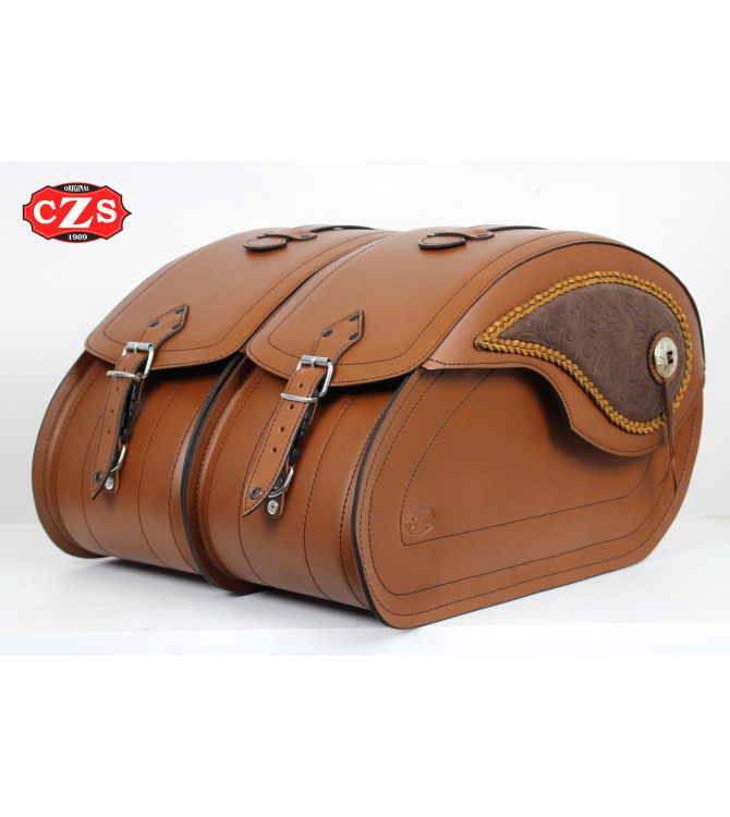 Rigid Saddlebags mod, NAPOLEÓN - Gothic - Light Brown - UNIVERSAL