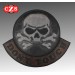 Personalisierte Vintage-Patch - DON'T TOUCH - Skull - Braun/Elfenbein -