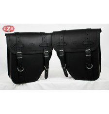 CENTURION saddlebag set for Custom-Classic-Cafe Racer-bobber-chopper motorcycles, Black